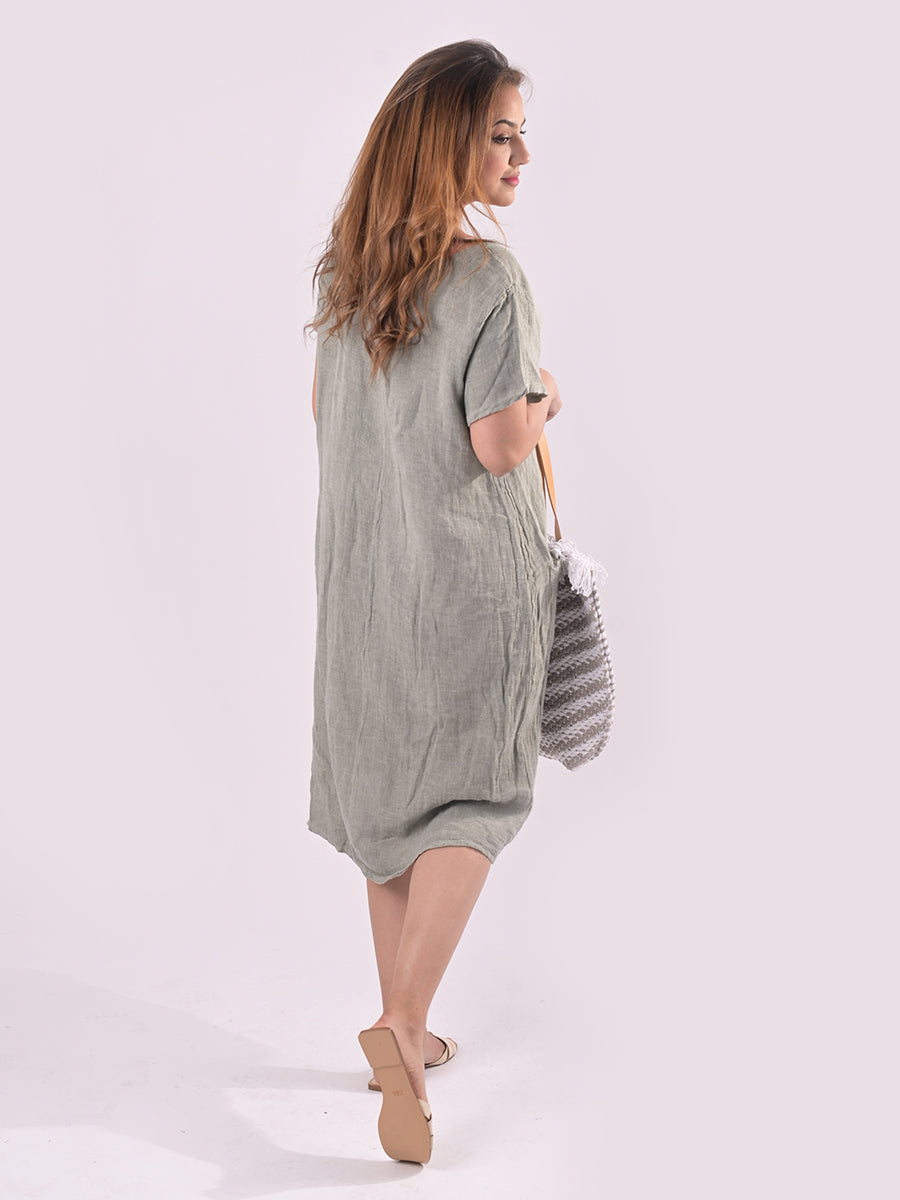 Plain Linen Vintage Washed Dress