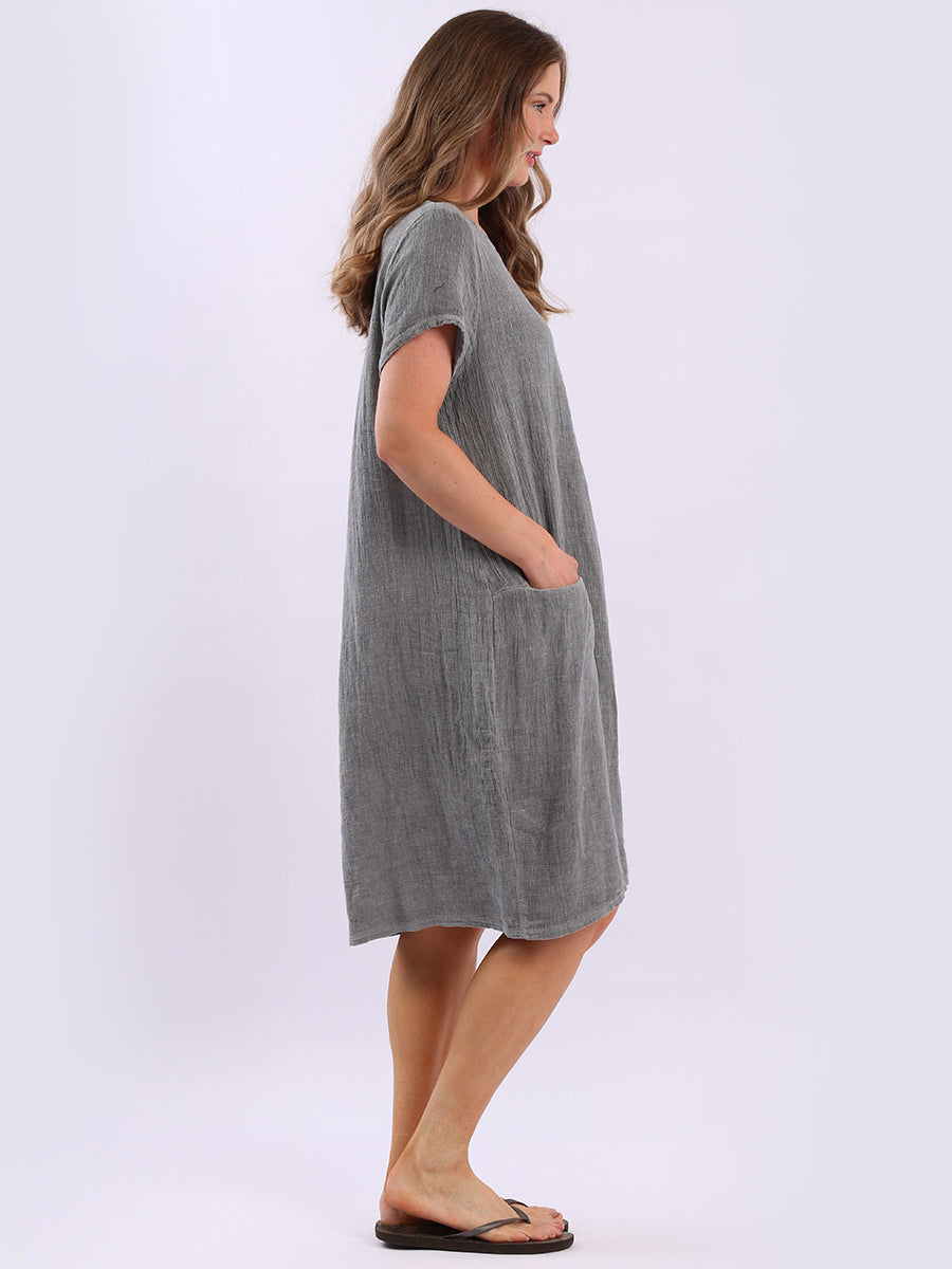 Plain Linen Vintage Washed Dress