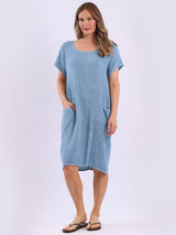Plain Linen Vintage Washed Dress