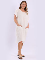 Plain Linen Vintage Washed Dress
