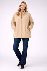Oversized Fleece Jacket Beige