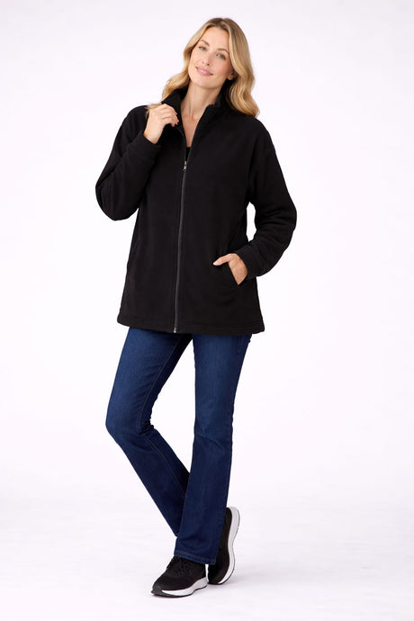 Plus Size Women Front Zipper Fleece Jacket