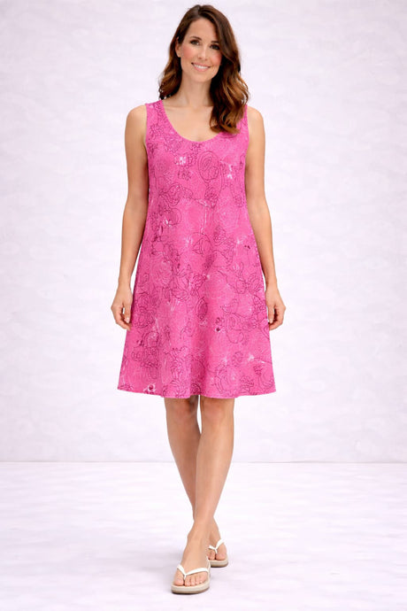 Cotton Tank Dress Fuchsia