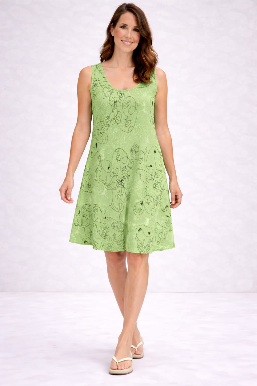 Cotton Tank Dress Lime Green