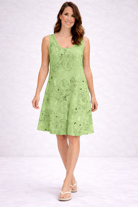 Cotton Tank Dress Lime Green