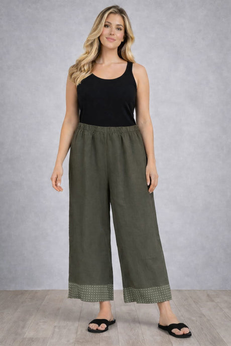 Women Linen Palazzo Khaki