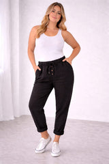 Plain Linen Trouser Black