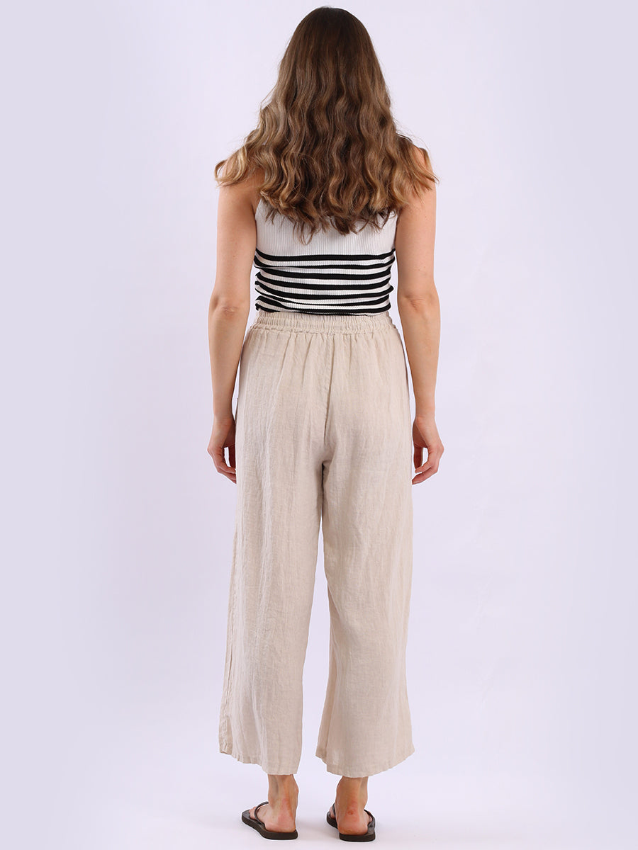 Wide Leg Linen Palazzo Pant