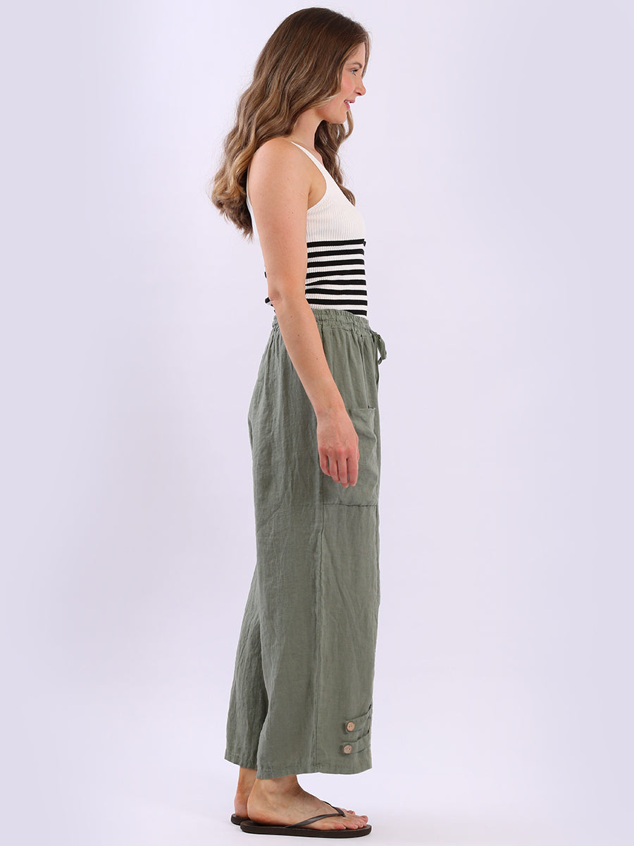 Wide Leg Linen Palazzo Pant