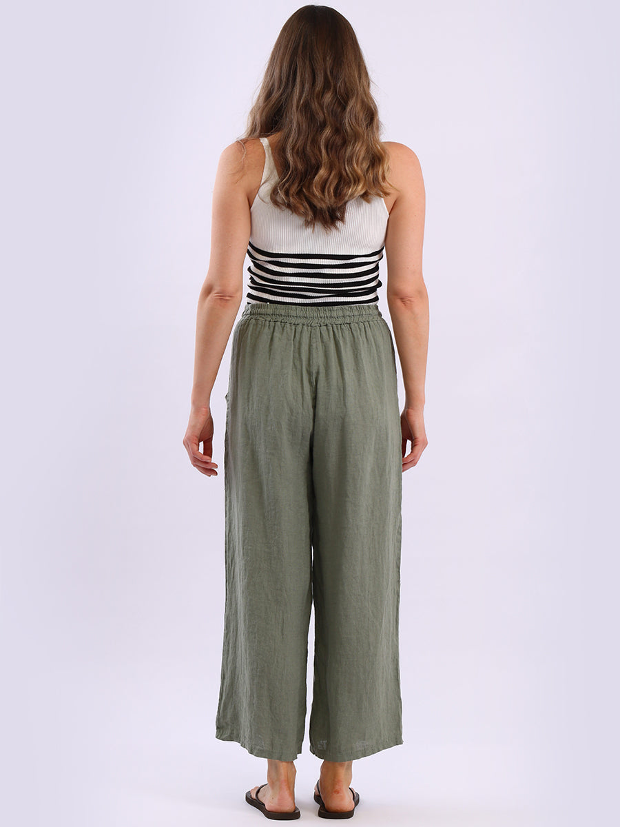 Wide Leg Linen Palazzo Pant