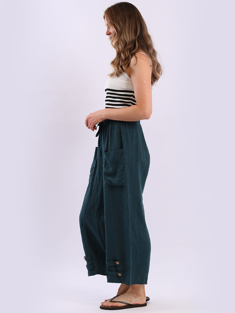 Wide Leg Linen Palazzo Pant