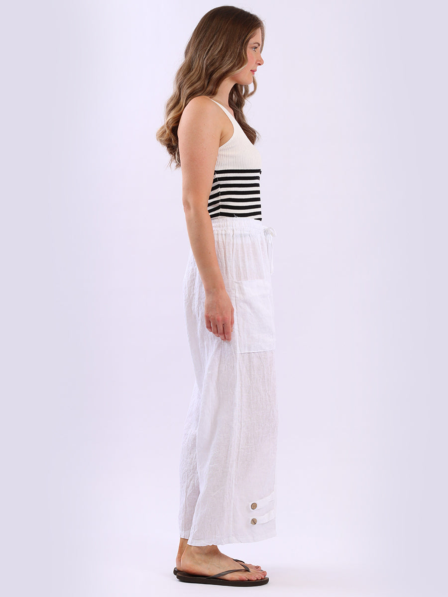 Wide Leg Linen Palazzo Pant