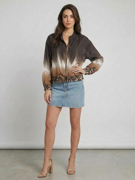 Crop Bomber Jacket Charcoal