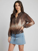 Crop Bomber Jacket Chocolate