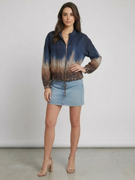 Crop Bomber Jacket Navy