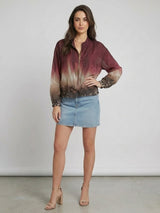 Crop Bomber Jacket Wine