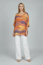 Multicolor Batwing Top Orange