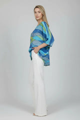 Abstract Print Baggy Cotton Top