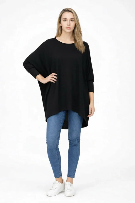 Drop Shoulders Batwing High Low Poncho