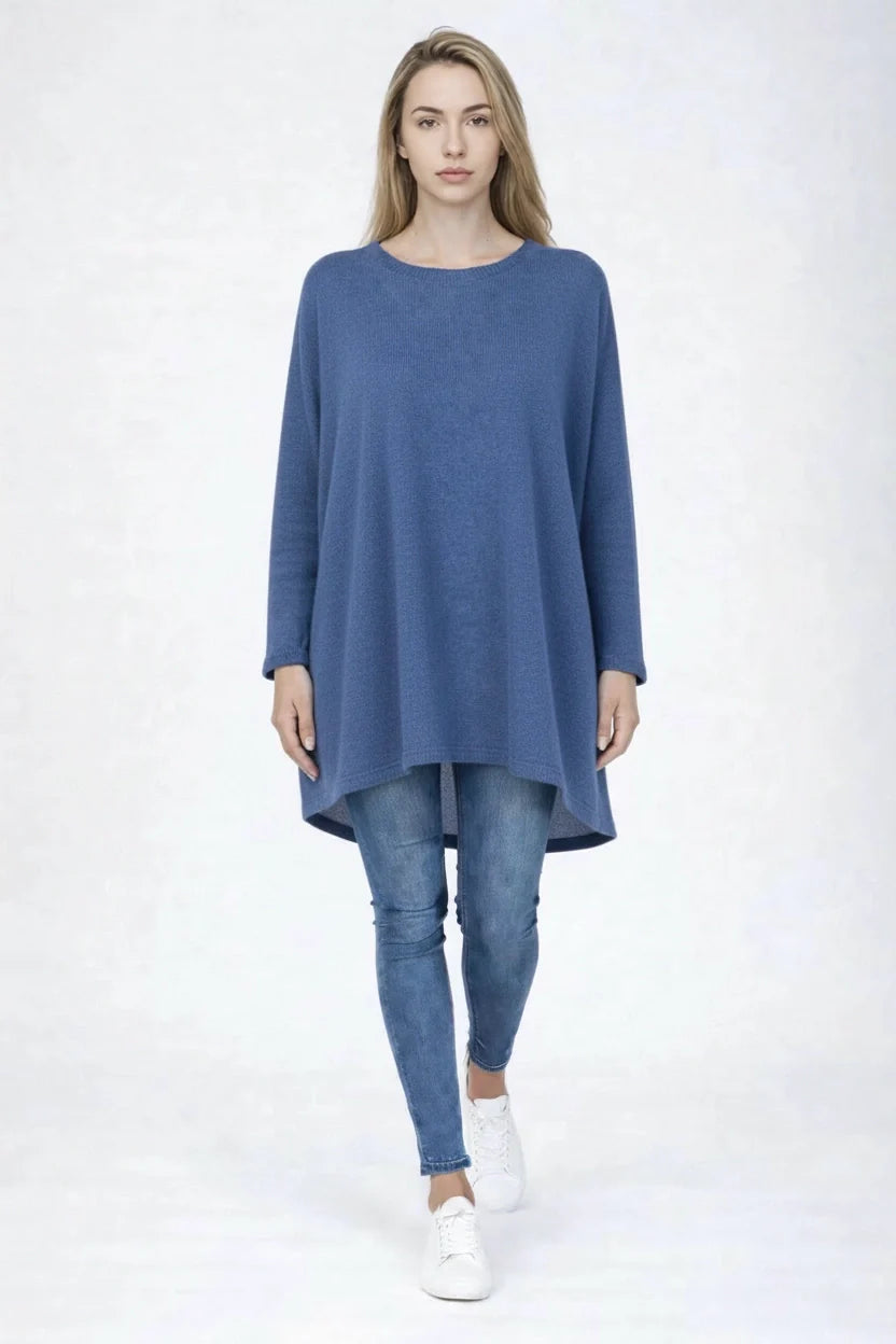 Drop Shoulders Batwing High Low Poncho