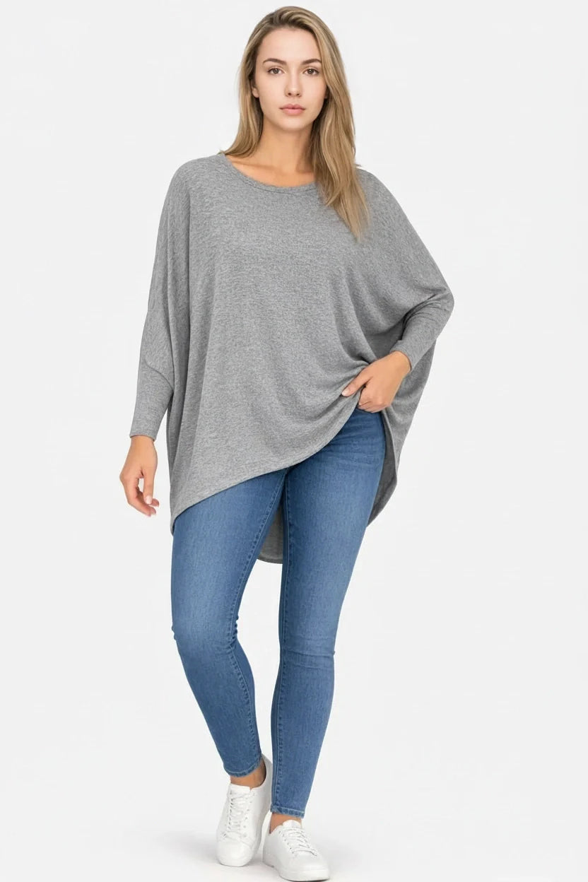 Drop Shoulders Batwing High Low Poncho