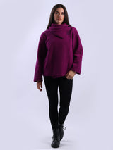 Solid Cowl Neck Ladies Wooly Jacket