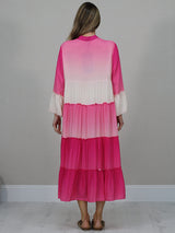 Women Tie And Dye Tired Maxi Dress