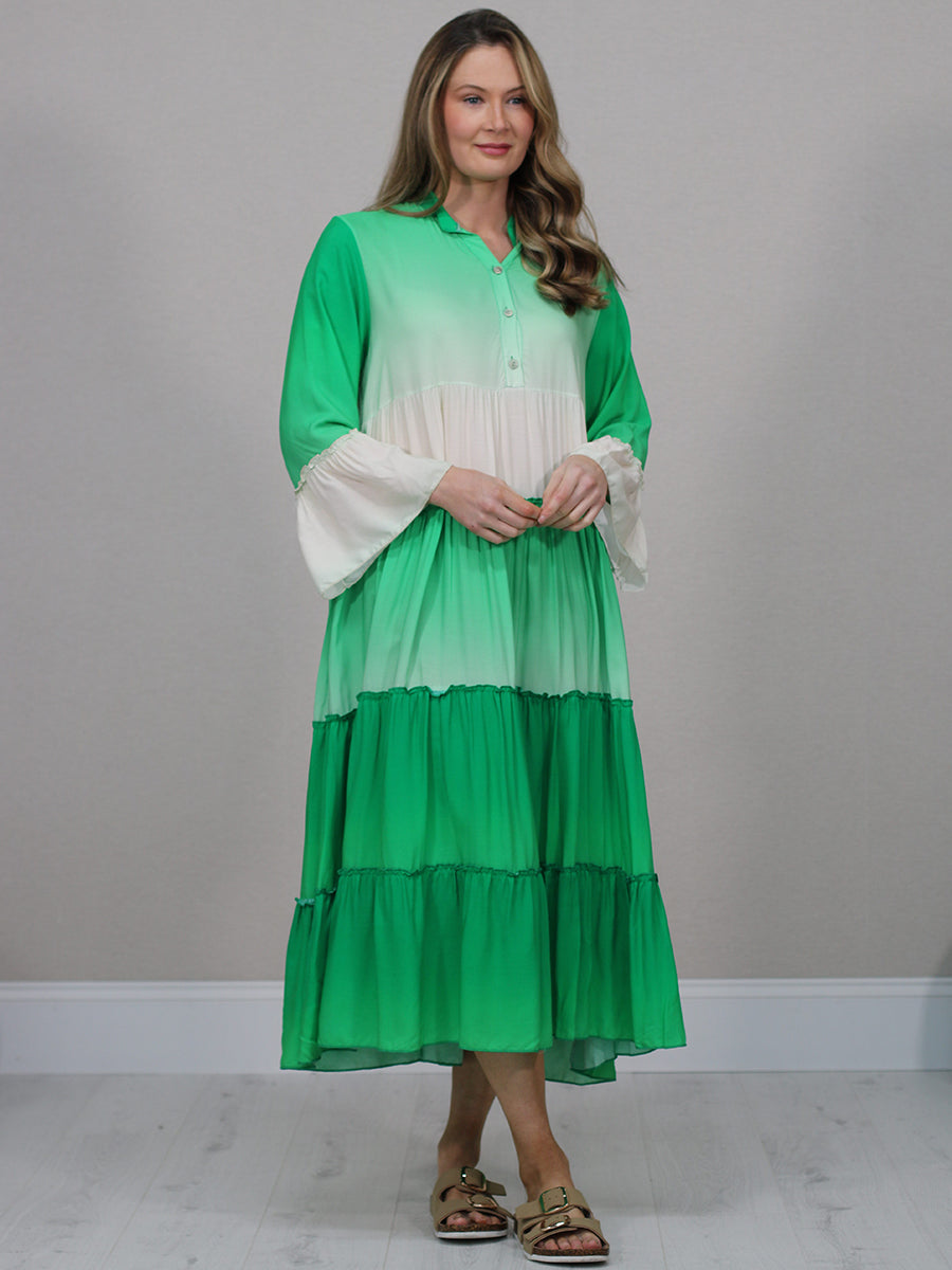 Dyed Duster Dress Green