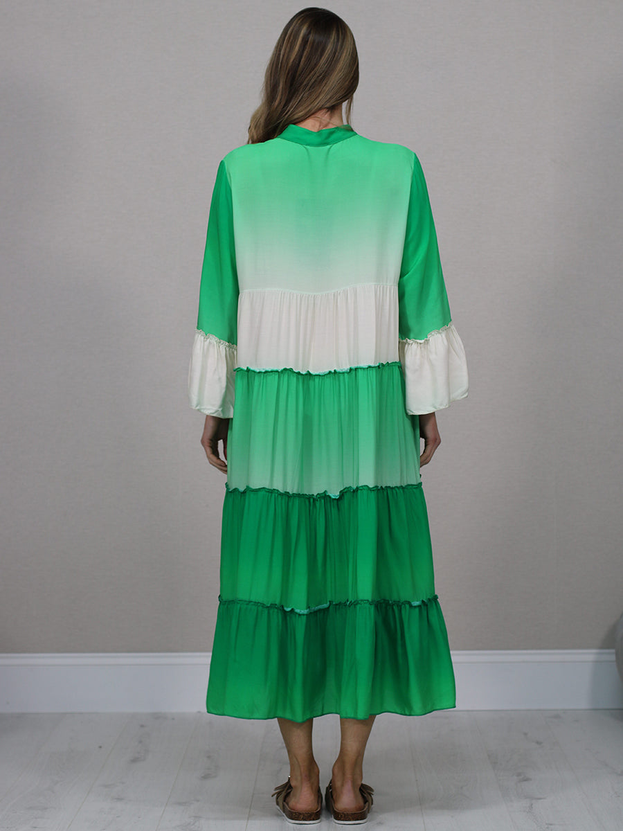 Women Tie And Dye Tired Maxi Dress