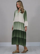 Women Tie And Dye Tired Maxi Dress