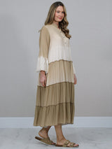 Women Tie And Dye Tired Maxi Dress