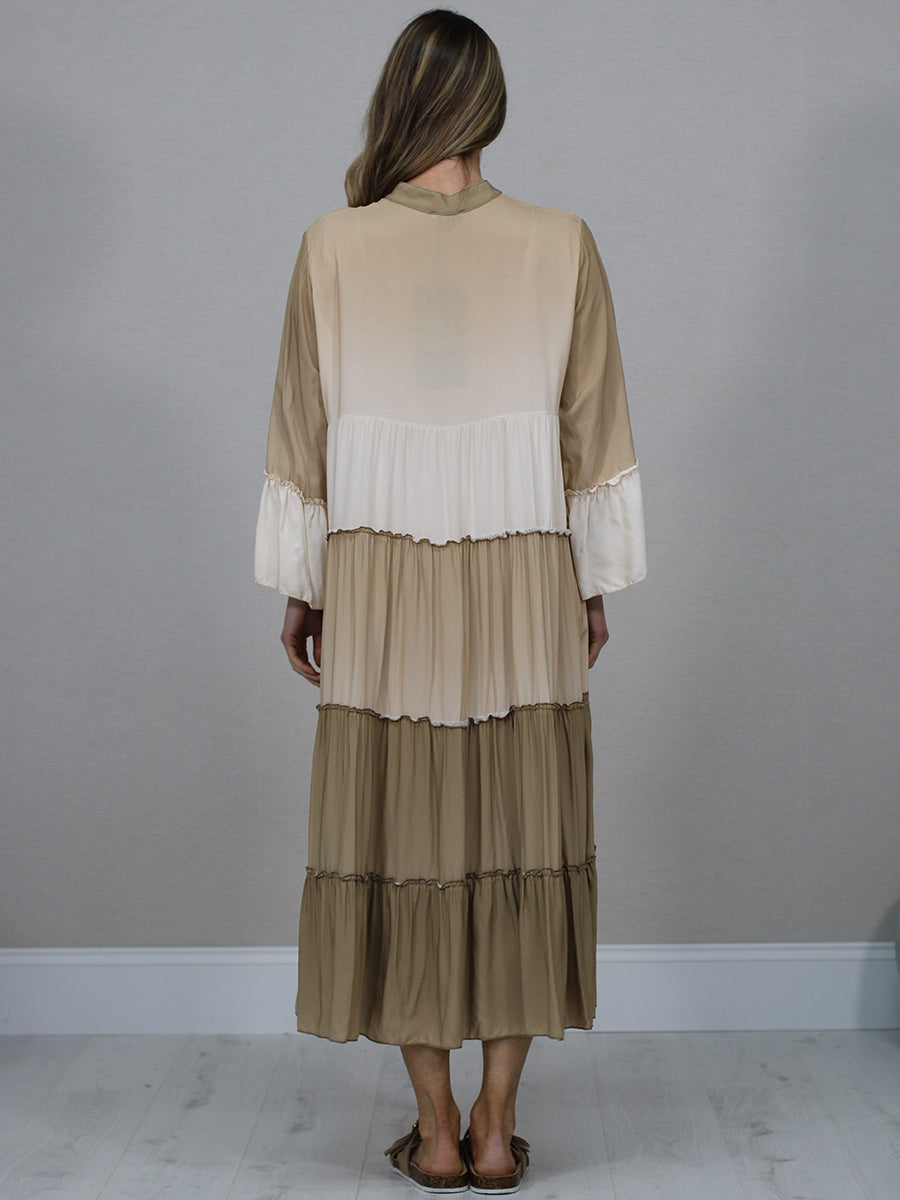 Women Tie And Dye Tired Maxi Dress