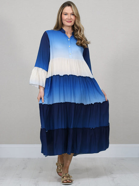 Dyed Duster Dress Royal Blue