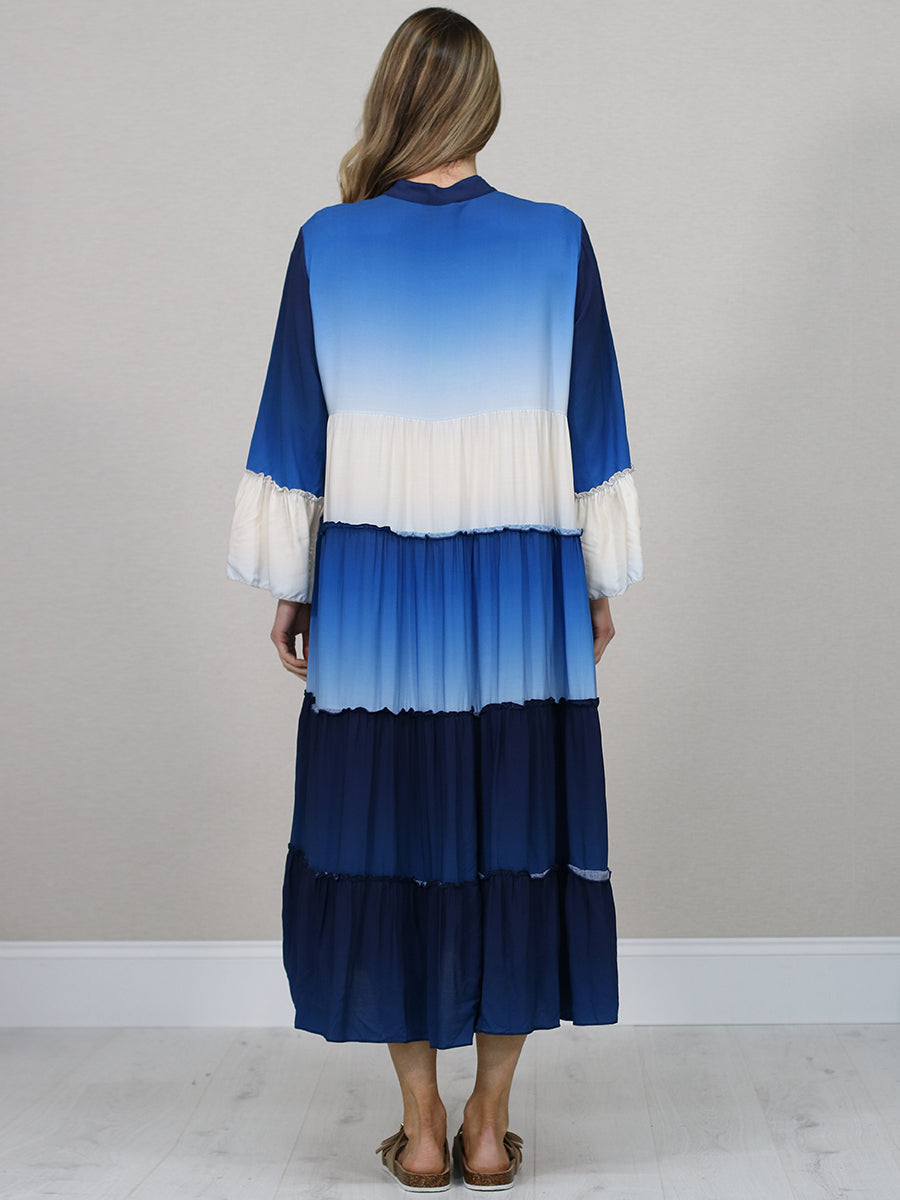 Women Tie And Dye Tired Maxi Dress