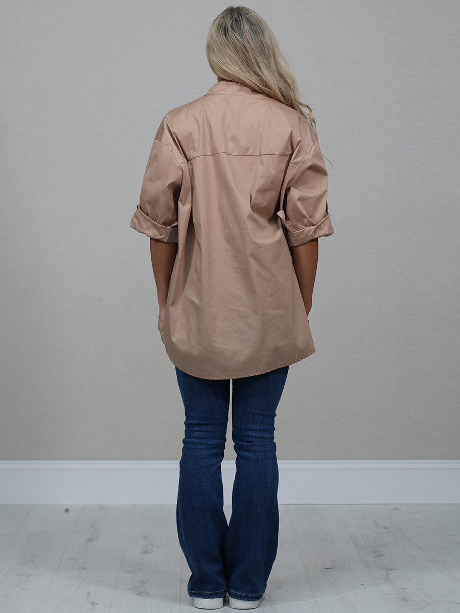 Solid Cotton Hi-Lo Women Shirt