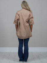 Solid Cotton Hi-Lo Women Shirt