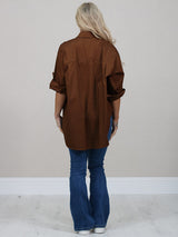 Solid Cotton Hi-Lo Women Shirt