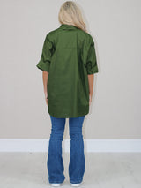 Solid Cotton Hi-Lo Women Shirt