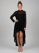 Crochet Net Hi Lo Tunic Dress Black