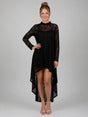 Crochet Net Hi Lo Tunic Dress Black