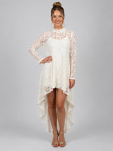 Crochet Net Hi Lo Tunic Dress Cream