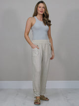 Women Linen Trouser Beige