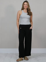Women Linen Trouser Black