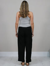 Solid Linen Wide Leg Trouser