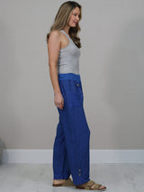 Solid Linen Wide Leg Trouser