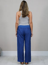 Solid Linen Wide Leg Trouser