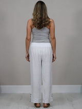 Solid Linen Wide Leg Trouser