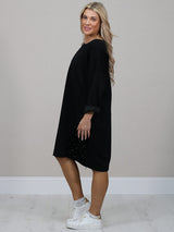 Italian Plus Size Sequin Patches Midi Dress