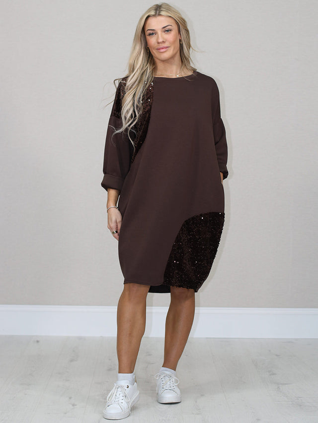 Plus Size Midi Dress Chocolate