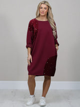 Plus Size Midi Dress Wine